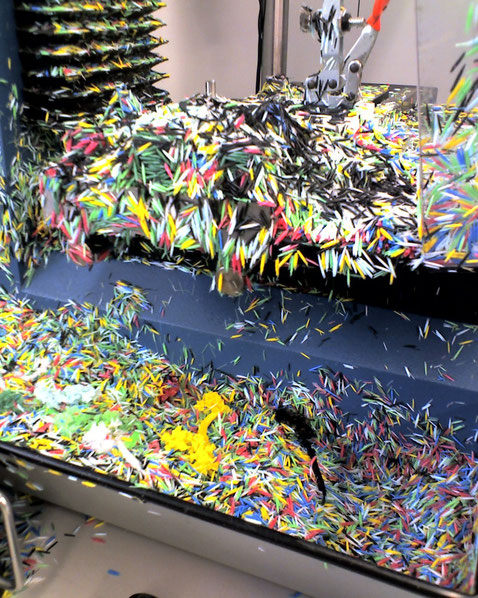 It's just a pretty mess of HDPE chips created when CNC milling a bunch of parts for a project in New Orleans.