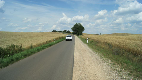 Landstraße in der nördlichen Uckermark