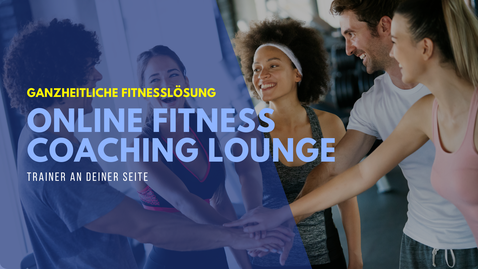 Gruppe von Menschen beim gemeinsamen Fitnesstraining in einer Online Fitness Lounge
