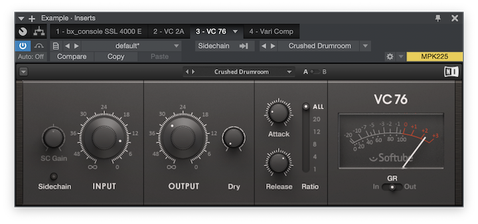 Simulation of an Urei 1176 by Native Instruments & Softube
