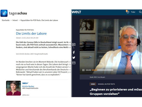Der Vorsitzende des Berufsverbandes Deutscher Laboräzte (BDL) Dr. Andreas Bobrowski im Welt-TV-Interview zu PCR-Tests in der Omikron-Welle.