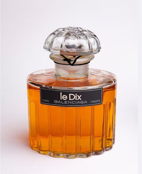 BALENCIAGA - LE DIX PARFUM, BOUCHON EN VERRE, AVEC ETIQUETTE NOIRE