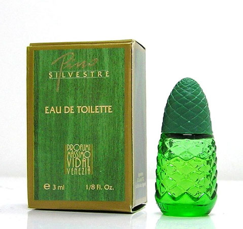 PINO SILVESTRE : EAU DE TOILETTE 3 ML - MINIATURE EN FORME DE POMME DE PIN