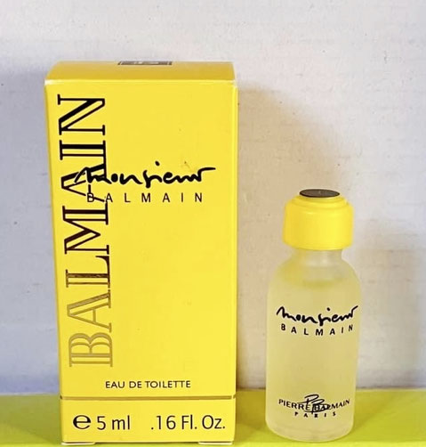 MONSIEUR BALMAIN - EAU DE TOILETTE 5 ML, BOÎTE JAUNE AVEC SERIGRAPHIE DIFFERENTE DES AUTRES