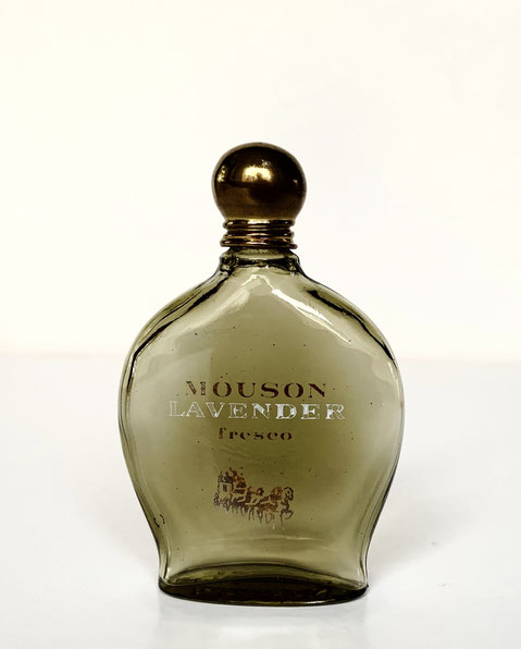 MOUSON - LAVENDEL FRESCO : PETIT FLACON EN VERRE TEINTE AVEC SERIGRAPHIE SUR SA FACE