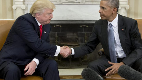 Obama y Trump se reúnen en la casa blanca