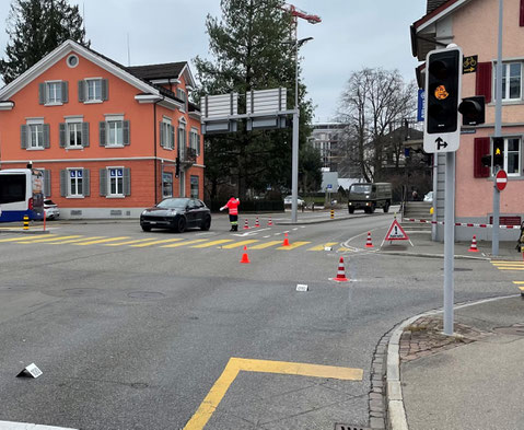 Die Unfallstelle in Wetzikon (Bild: KAPO)