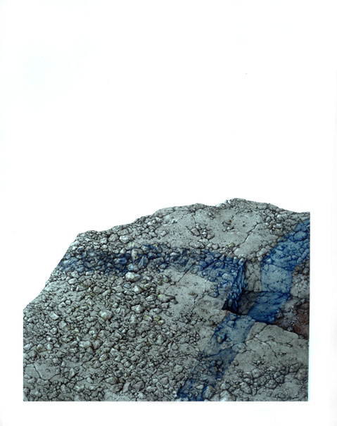 "Landschaftsfärbung", 1976, 100 x 80 cm, Tusche, Farbstifte auf Karton, Privatsammlung Paris