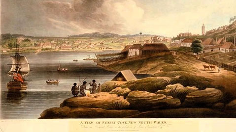 Painting of Sydney Cove in early 19th century