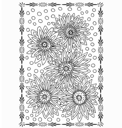 Sommer Ausmalbild mit Blüten, Ulli Verlag