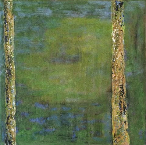 Weggefährten, 2020, Acryl auf Leinen, 20 x 20 cm +++ Dieses Bild hängt in der Galerie Mimis Erbe in Worpswede +++