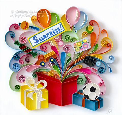 quilling , quilling paper, paper art, art, surprise, for her, etsy, larissa zasadna, design, ball, car, quilling art, quilling paper art