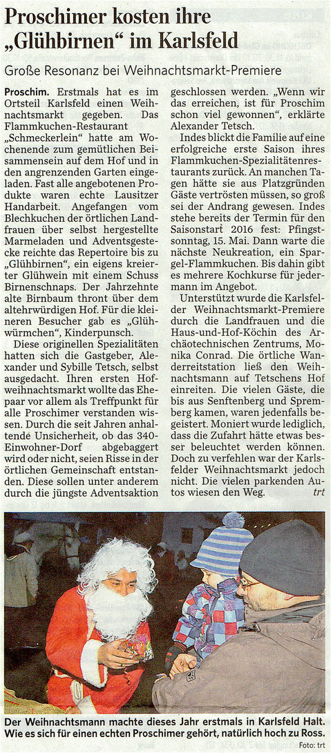 aus der "Lausitzer Rundschau" vom 7. Dezember 2015