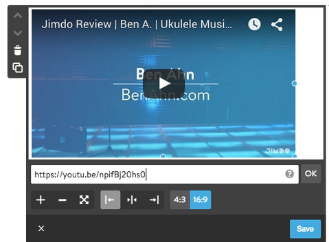 Embed a video into your Jimdo website