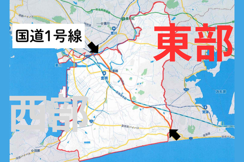 豊橋東部地図