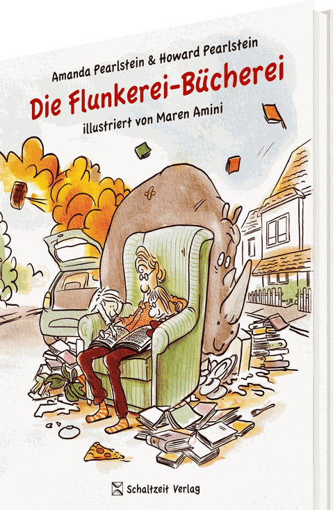 Cover des Bilderbuchs Die Flunkerei-Bücherei für Kinder ab 4 Jahren