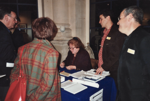 Bettina signs autographs in Paris City Hall, 2001