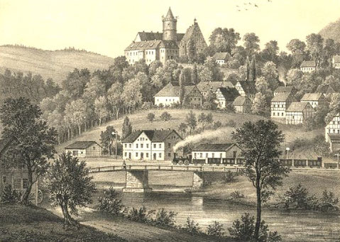 Ansicht der Burg Scharfenstein um 1866 Quelle (11)