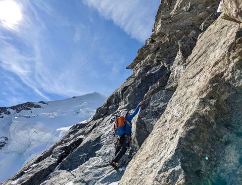 Piz Palü Bumillerpfeiler, Bumiller, Palü Nordwand, mittlerer Nordwand Pfeiler Piz Palü, Diavolezza, Bergsteigen, Graubünden, Pontresina, Engadin