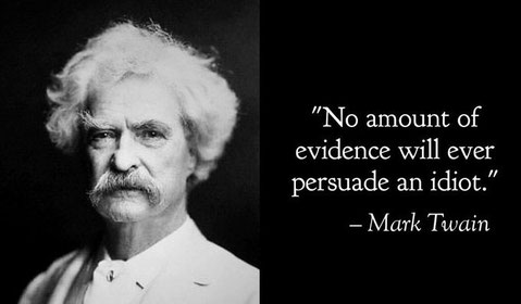 Mark Twain evidence idiot