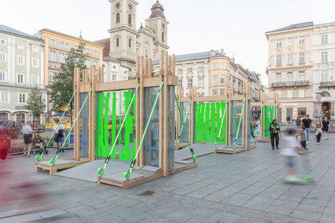 public art installation on the main square of Linz for the Ars Electronica Festival 2025 and the Art University of Linz 