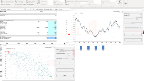 Define correlations MC FLO Monte Carlo Simulation Excel