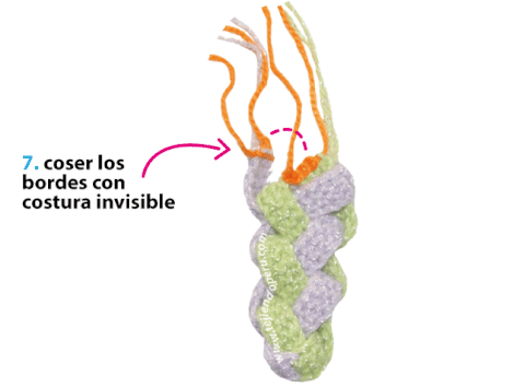 Cómo tejer un moño o lazo trenzado para el cabello en dos agujas o palitos