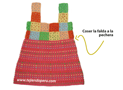 vestido a colores tejido a crochet