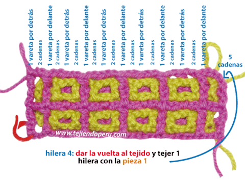 Cómo tejer el punto filet entretejido a crochet