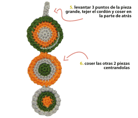 collar, pulsera y anillo tejido en crochet con icord