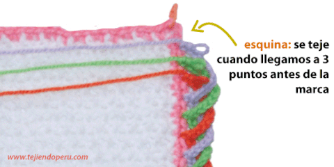 Tutorial: borde espiralado en 3 colores en crochet