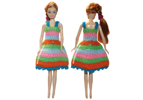 vestido para muñeca Barbie tejido a crochet - Barbie's crochet dress