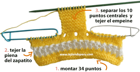 Zapatitos de lana a palillo best sale
