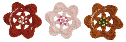 Cómo tejer una flor a crochet con aplicación de abalorios (crochet flower)