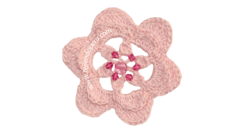 Cómo tejer una flor a crochet con aplicación de abalorios (crochet flower)