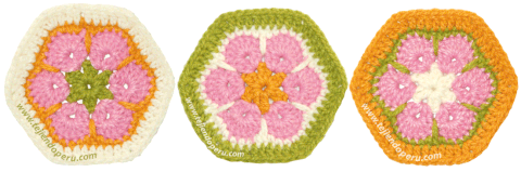 Cómo tejer una flor africana o african flower a crochet (hexágono, cuadrado o granny square y medio hexágono)