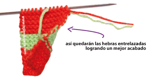 Cómo tejer en dos agujas o palillos: tejiendo con varios colores de lana