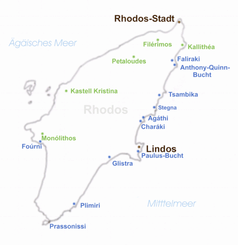 Karte von Rhodos
