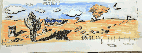 pppp - (rotring-aquarelle sur feuille de présence)
