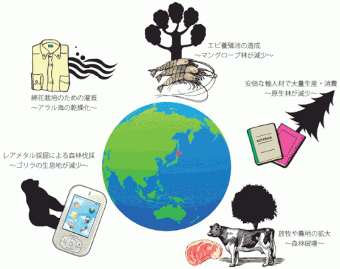 出典：札幌市「生物多様性の保全」ホームページからのイラスト
