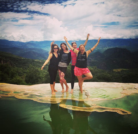 This photo was taken at Hierve el Agua in Oaxaca. 