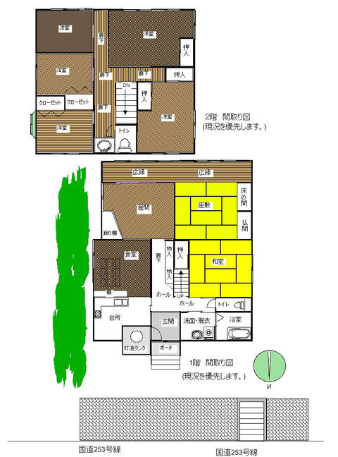 新潟県上越市大島区大平の中古物件間取り図
