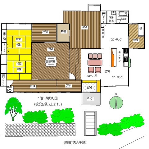 新潟県糸魚川市大字徳合のリノベ古民家物件の間取り図