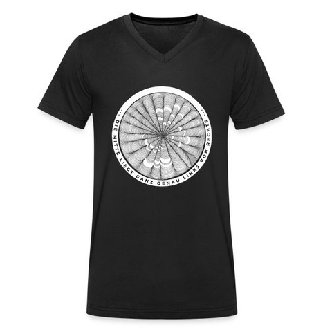 T-Shirt die Mitte S/W Linien Kreis