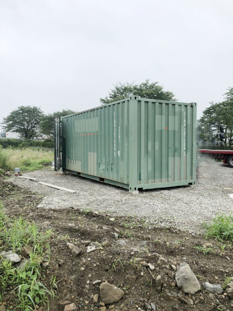 岐阜県郡上市 中古コンテナ12ftグレー設置