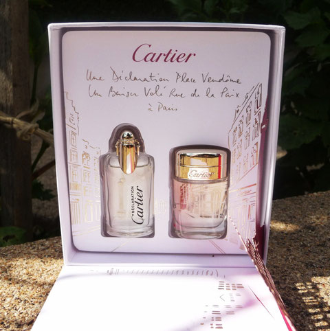 COFFRET DE DEUX MINIATURES : DECLARATION DE CARTIER & BAISER VOLE
