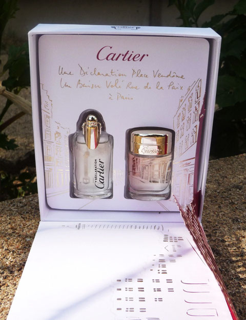 COFFRET DE DEUX MINIATURES : DECLARATION DE CARTIER & BAISER VOLE