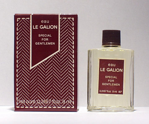 EAU LE GALION - SPECIAL FOR GENTLEMEN - 9 ML, BOÎTE & MINIATURE DIFFERENTES