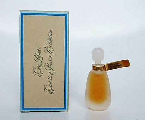 EAU DE PRIVATE COLLECTION -  MINIATURE EN VERRE DEPOLI, ETIQUETTE DOREE AU COL