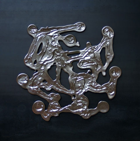 Terre cuite émaillée sur plaque d'acier - Hauteur : 62,5cm - Largeur : 62,5cm - Collection Privée (France)